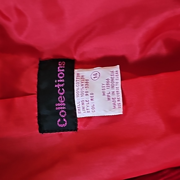 STUNNING VINTAGE COLLECTIONS MISSY RED CORDUROY BLAZER - Picture 3 of 12